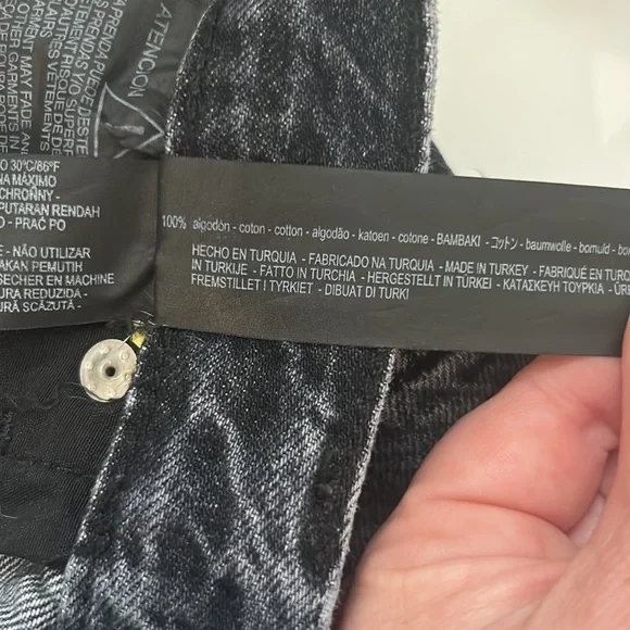 Zara Women Denim Collection Black Distressed High Rise Straight Leg Woman's Sz 6 - Picture 7 of 12